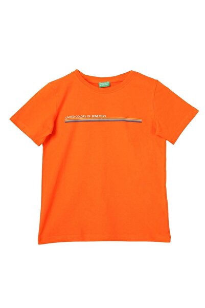 Benetton United Colors of Benetton Erkek Çocuk Turuncu T-shirt BNT-B21382