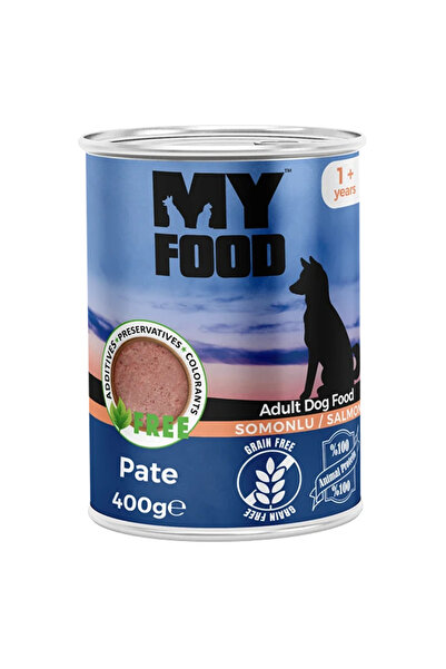 My Food Hrană umedă câini adulți pate cu somon 400 g, super premium, grain fr...