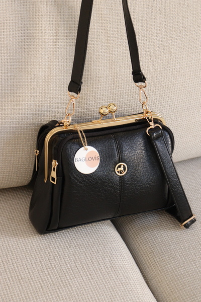BAGLOVİS Women's Scholarship Handbag with Gold Clip, Multi-Compartment, Styli...