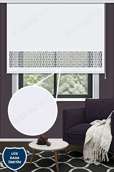 Kozastor Lazer Kesim Mat Stor Perde Beyaz 601e L-127 Lüx Seri