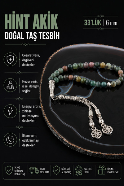 OSMANLI DOĞAL TAŞ Γνήσιος & Πιστοποιημένος Ινδικός Αχάτης Φυσική Πέτρα, Χειρο...