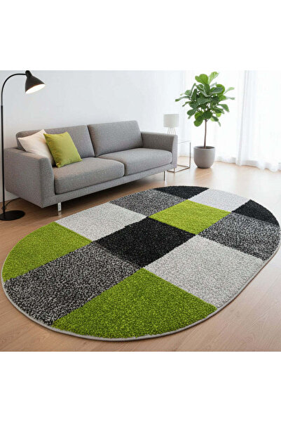 OEM Garden Square Grey/Green Carpet, Rectangular - 150 x 230 cm
