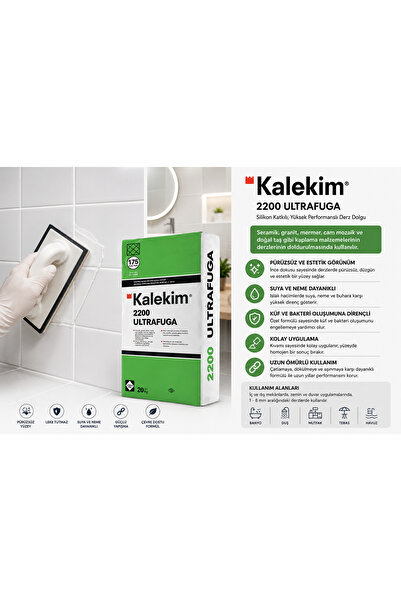 Kalekim BEYAZ 2200 ULTRA FUGA Silikon Katkılı, Yüksek Performanslı Seramik De...