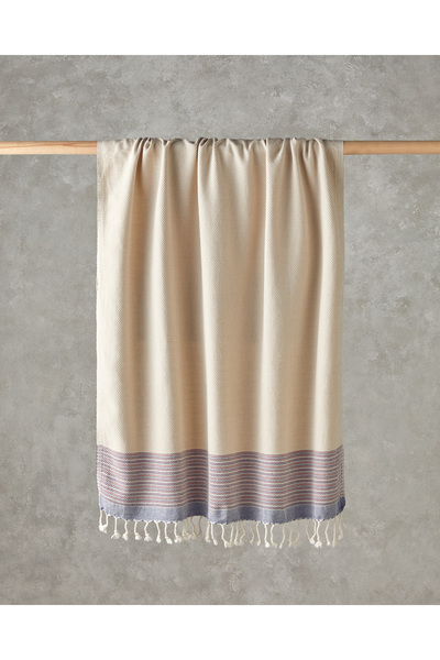 English Home Honeycomb Pamuklu Peştamal 90x150 cm Açık Bej-Lacivert-Kiremit
