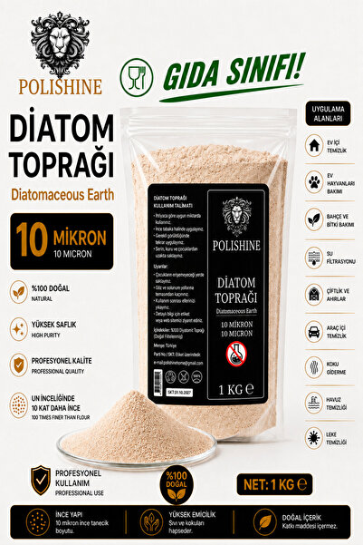 POLİSHİNE Diatom Toprağı 10 Mikron 1000gr | Yüksek Saflık Ultra İnce Profesyo...