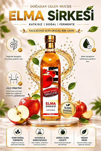 Aktarzane Kemal Ünlü Meşhur Bolu Elma Sirkesi 500 ml
