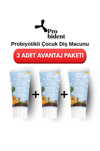 Probident Çocuk Diş Macunu Doğal Florürsüz Şeftali Aromalı Aktif Probiyotik Ç...