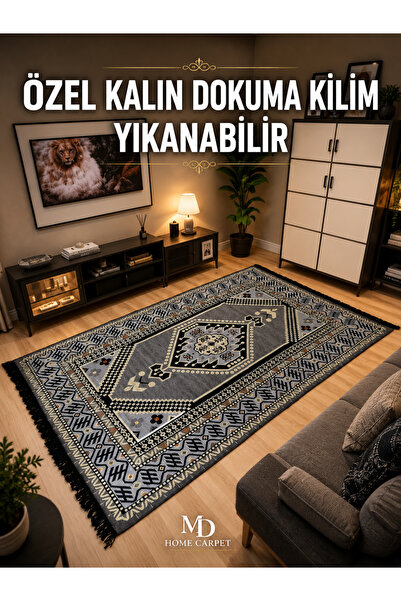 mdhomecarpet Türkiye Şark Köşesi Halısı - Otantik Kilim Desenli, Doğal Dokulu...