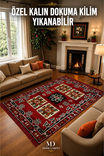mdhomecarpet Türkiye Şark Köşesi Halısı - Otantik Kilim Desenli, Doğal Dokulu...