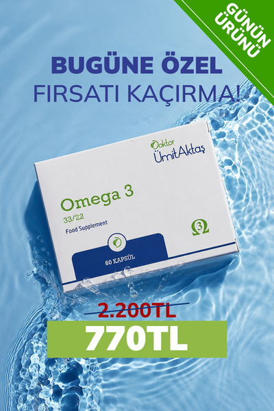 Dr. Ümit Aktaş Omega 3 - Balık Yağı - Hava Sızdırmaz, Okside Olmayan 60 Kapsül