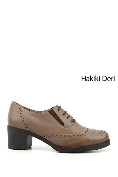 GÖNDERİ(R) Pantofi oxford din piele naturală, cu șireturi antice, cu toc medi...