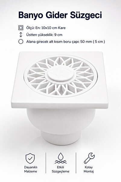 NZB Zemin Yer Süzgeci Banyo Izgara Balkon Lavabo Pis Su Gideri Kapak Kapağı A...