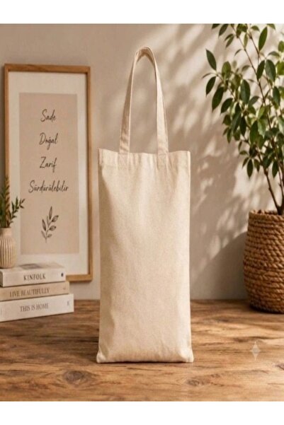 Erca Home Tekstil Ürünleri Baskısız Ham Bez Çanta Kulplu 35x40