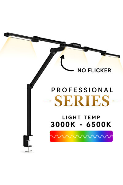 Huerler Lampa de Birou LED Tripla Office Pro, 5 Nivele Intensitate, 4 Tempera...