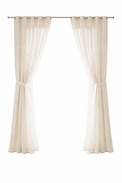 Atmosphera Perdea voal Moly Atmosphere, 135 x 240 cm, poliester, culoare ivory