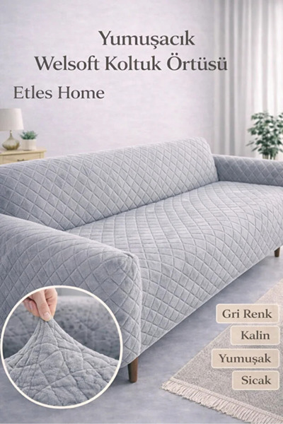 elyar Plush Elastic Sofa Cover 3-Seater Washable Stretchable Armchair Slipcover
