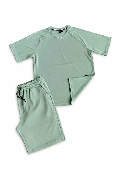 Generic Brand Solid Color Tshirt & Shorts Side Pocket Drawcord Adjustable Swe...