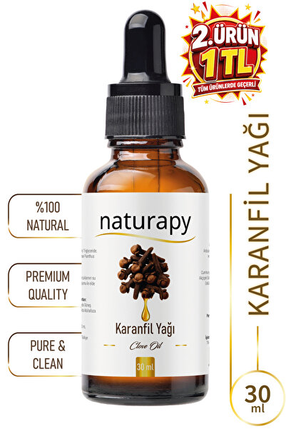 NATURAPY Karanfil Yağı (Clove Oil) Uçucu Yağ 30 ml Damlalıklı Cam Şişe