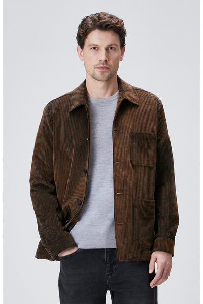 Network Kahverengi Fitilli Kadife Coat Ceket