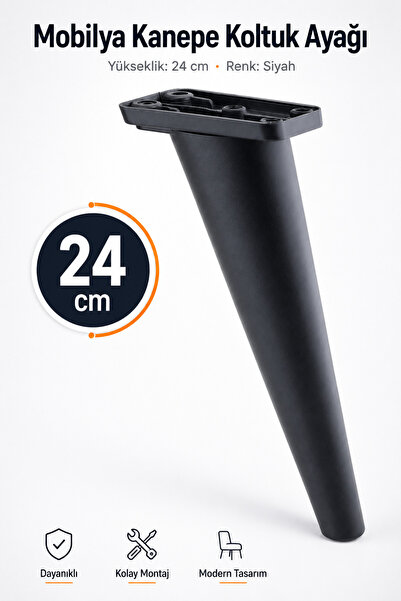 NZB Furniture Sofa Sofa Bed Coffee Table TV Unit Armchair Leg 24 cm Black Bas...
