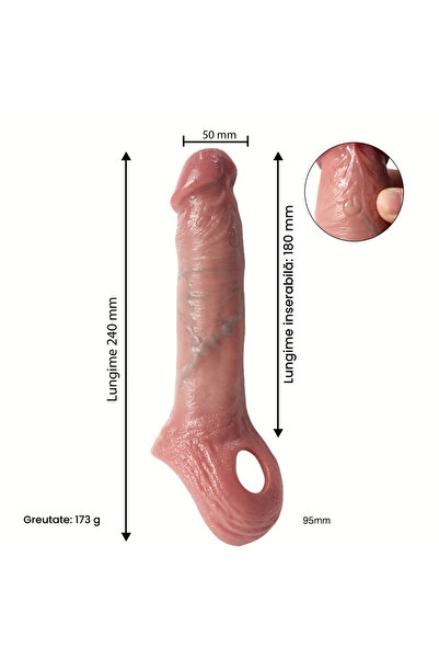 Obsessia Manson penis LongFriend, 10 moduri vibratii, telecomanda, jucarii sexuale, 18 cm lungime inserabila