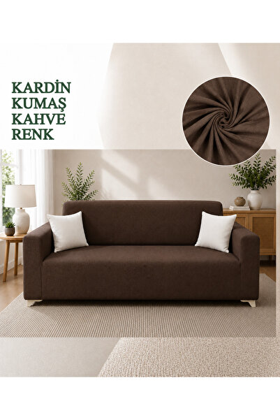 Akbal Home Klasik 3Lü Koltuk Örtüsü Likralı Tüm Çevre Giydirme Alttan Lastikl...