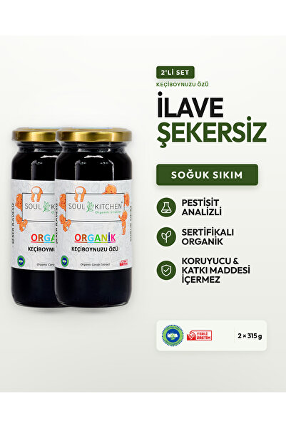 Soul Kitchen Organik Ürünler Organik Keçiboynuzu Özü Soğuk Sıkım Şeker İlaves...