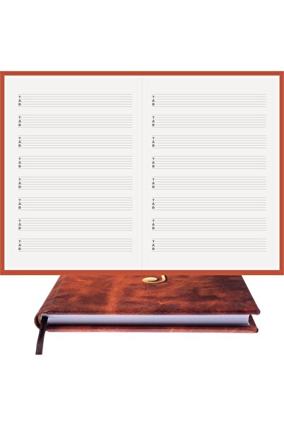 BİDEFTER مفكرة جيتار (مع مفتاح تاب) 100% صناعة يدوية، خياطة يدوية (خياطة خيط)...