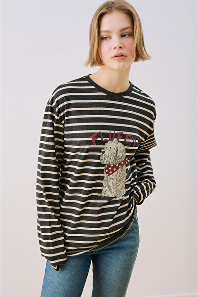 Manuka ΡΙΓΕ ΜΠΛΟΥΖΑΚΙ OVERSIZE ΑΝΘΡΑΚΙΤΙΚΟ