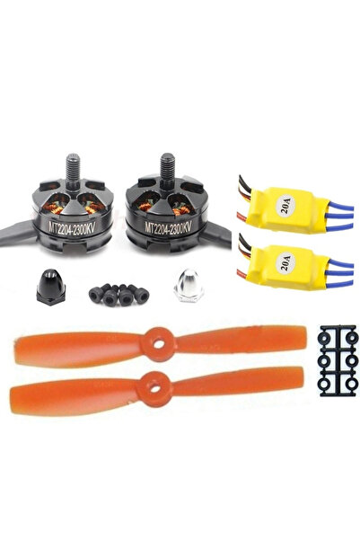 eğiteklab 2 Adet Mt2204 2300kv Fırçasız Motor Cw/ccw + 5045 Pervane + 20a Esc
