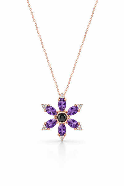 Lucente Jewellery قلادة نسائية مخصصة مع علبة - قلادة نسائية من لوتس تحمل عبار...