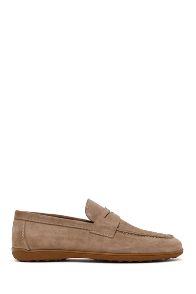 Derimod Men's Beige Suede Leather Loafer 26Sfd620710