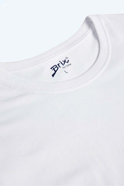 Brix Tricou Basic pentru bărbați, 100% bumbac, culoare albă 0531