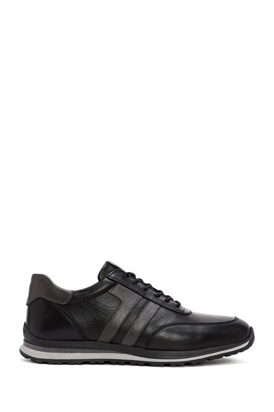 Derimod Erkek Siyah Bağcıklı Hakiki Deri Casual Sneaker,Kışlık Spor Ayakkabı ...