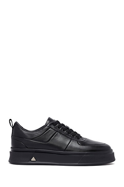 Derimod Erkek Siyah Bağcıklı Kalın Tabanlı Hakiki Deri Sneaker,Kışlık Spor Ay...