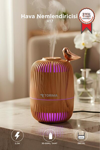 Torima Hava Nemlendiricisi Buhar Makinesi Kuş Detaylı Ahşap Görünümlü 280 ML ...