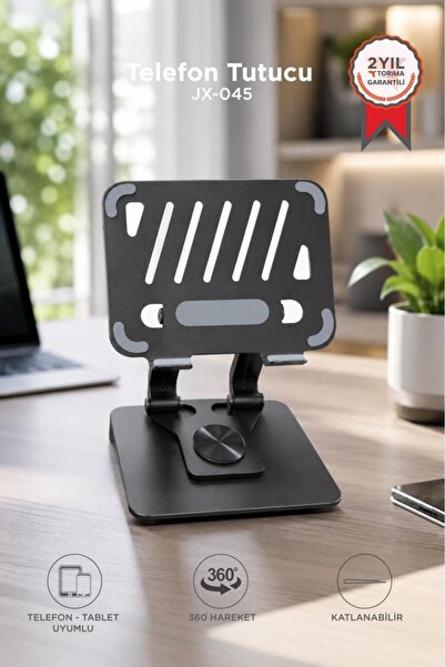 Torima Telefon Tutucu Katlanabilir Masaüstü Telefon Tablet Tutucu JX045 Siyah