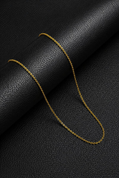 CAXBERN Unisex 100% Çelik Ince Hayalet Gold Zincir Kolye