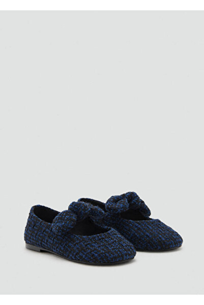 MANGO Baby Balerini din tweed cu detaliu legat