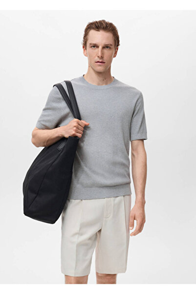 MANGO Man Tricou tricotat cu nervuri