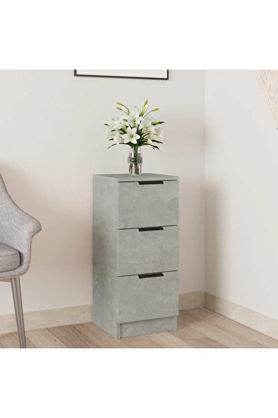 Concept Servantă, gri beton, 30x30x70 cm, lemn prelucrat