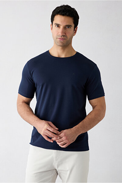 Kiğılı Tricou din bumbac, slim, cu decolteu, slim fit