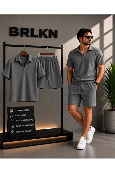 BRLKN Set de pantaloni scurți otomani cu jumătate de fermoar