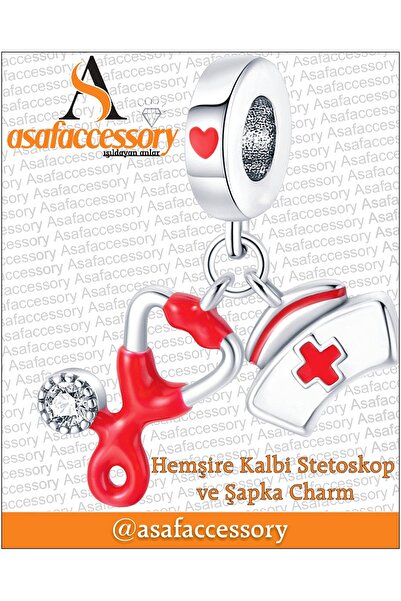 asaf Nurse Heart Stethoscope Charm |   Asafaccessory