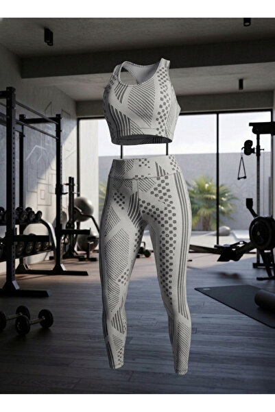Lady Lingerie طقم ملابس رياضية من قطعتين - قماش خفيف الوزن وناعم ومرن