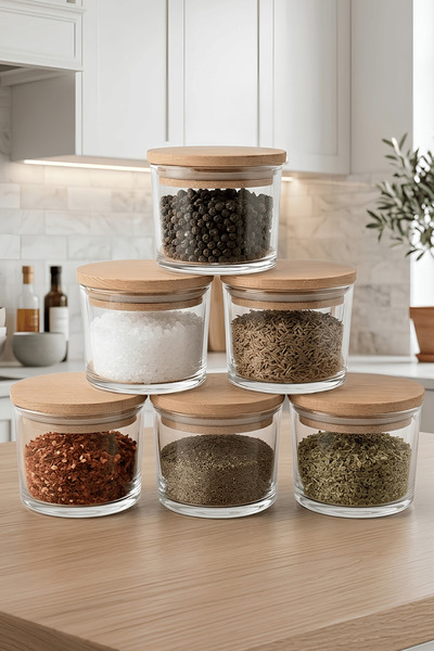 Khalle 6’lı Premium Cam Baharat Seti – Aroma Koruyucu