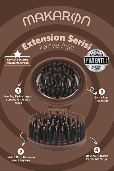 PROCO Beauty Makaron Extension Saç Fırçası - Kaynak Saçlara Özel, 3D Esnek, A...
