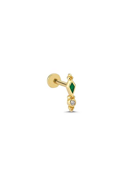 Cherry by Özkonak Yeşil Mine Detay Taşlı Tragus Piercing