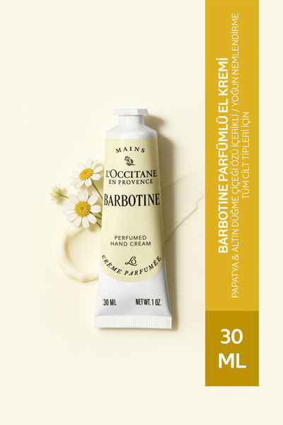 L'Occitane Barbotine Parfümlü El Kremi, Papatya ve Altın Düğme Çiçeği Özü İçe...