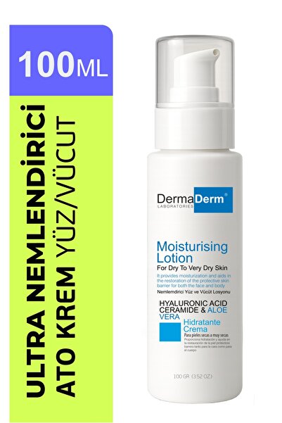 DermaDerm Yoğun Nemlendirici Yüz Kremi Kuru Ciltler İçin Bariyer Onarıcı Vücut Losyonu 100 ml